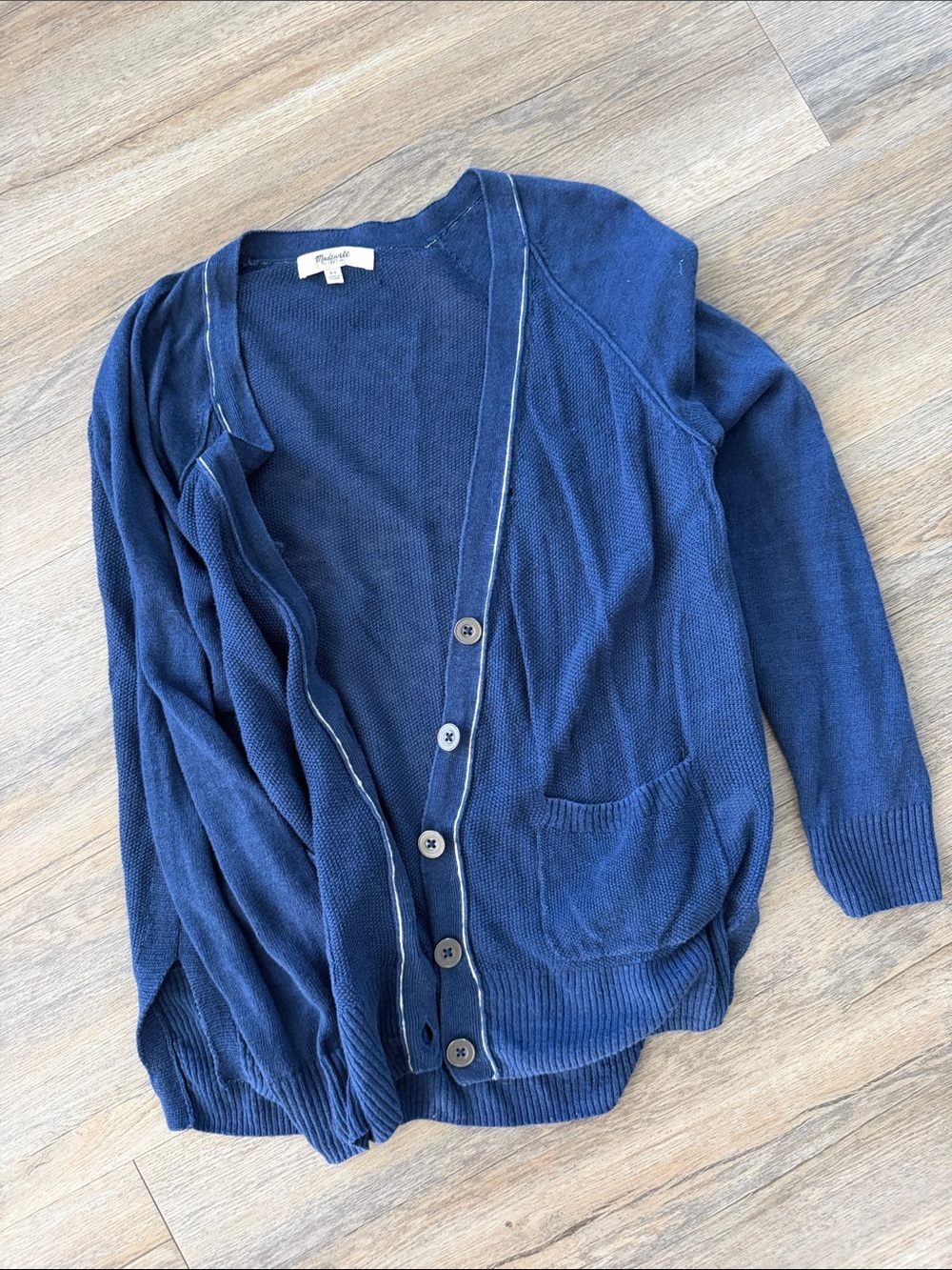 Madewell Deep Navy Lightweight Button-Front Cardigan